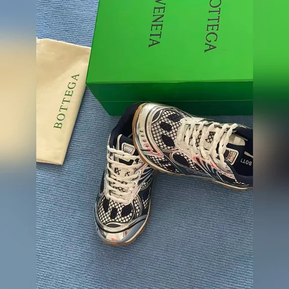 Bottega Veneta Navy Blue Orbit Sneakers